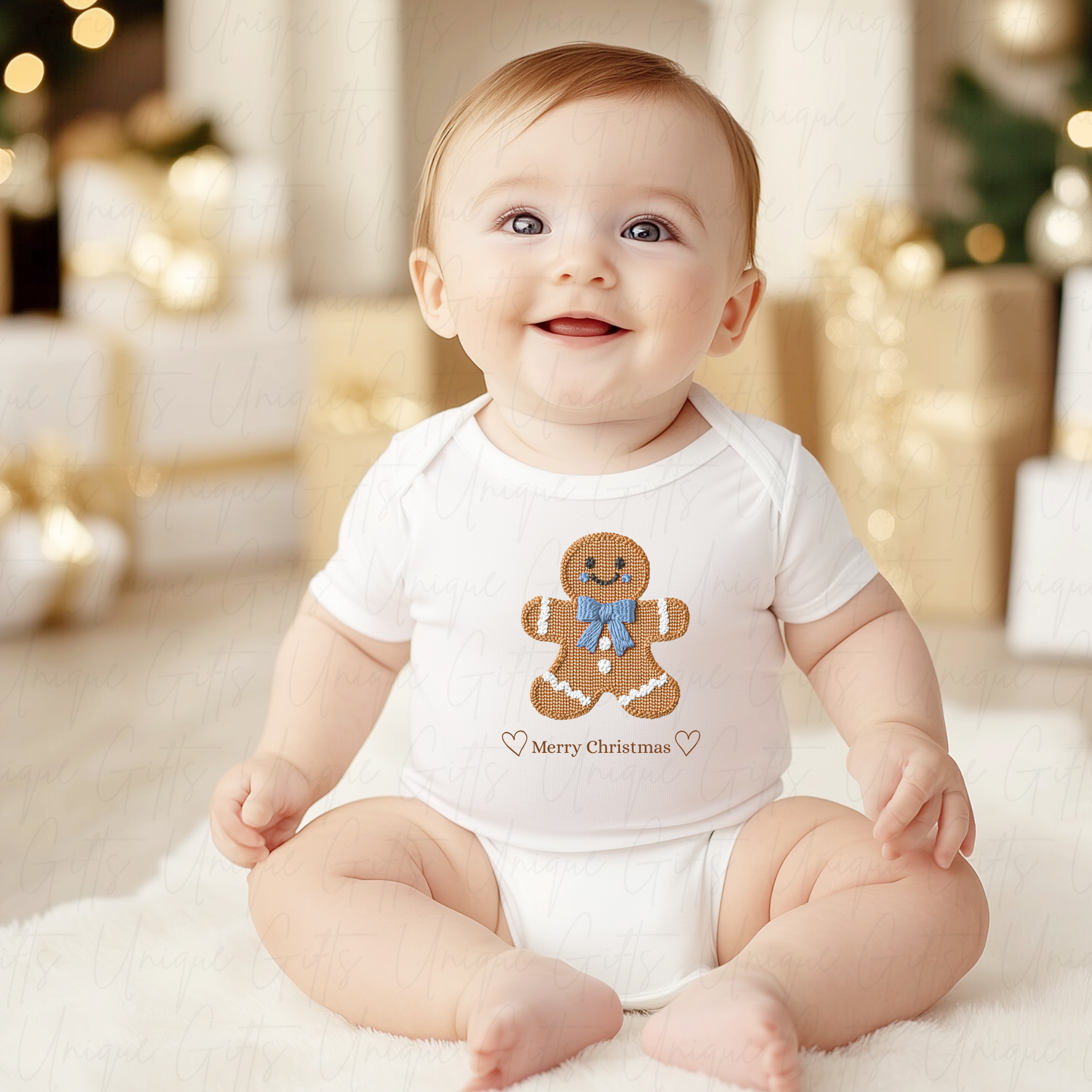Christmas Gingerbread Man Baby Grow | Unique Gifts