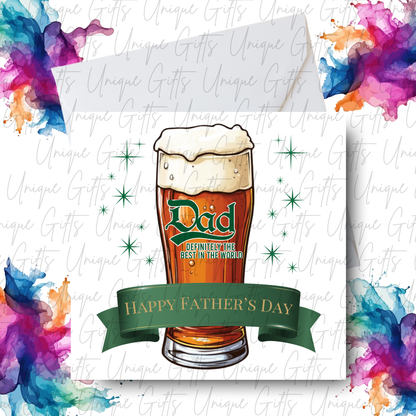 Personalised Father's Day card – definitely the best Daddy Dad or Grandad | Unique Gifts