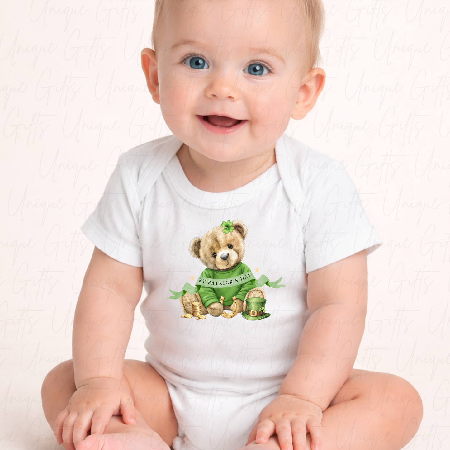 St Patrick's Day Cute Bear Baby Grow | Unique Gifts