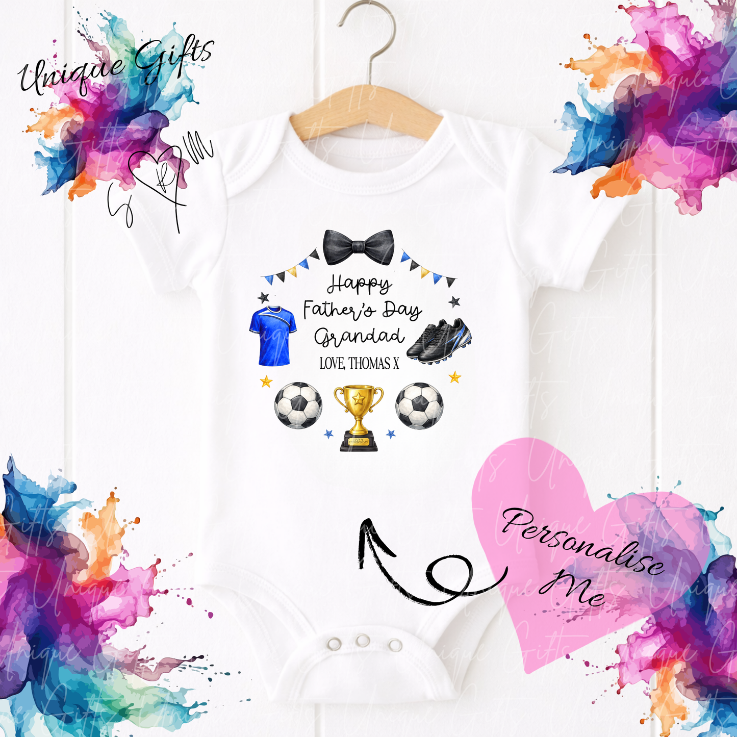 Football Dad or Grandad Baby Grow | Unique Gifts