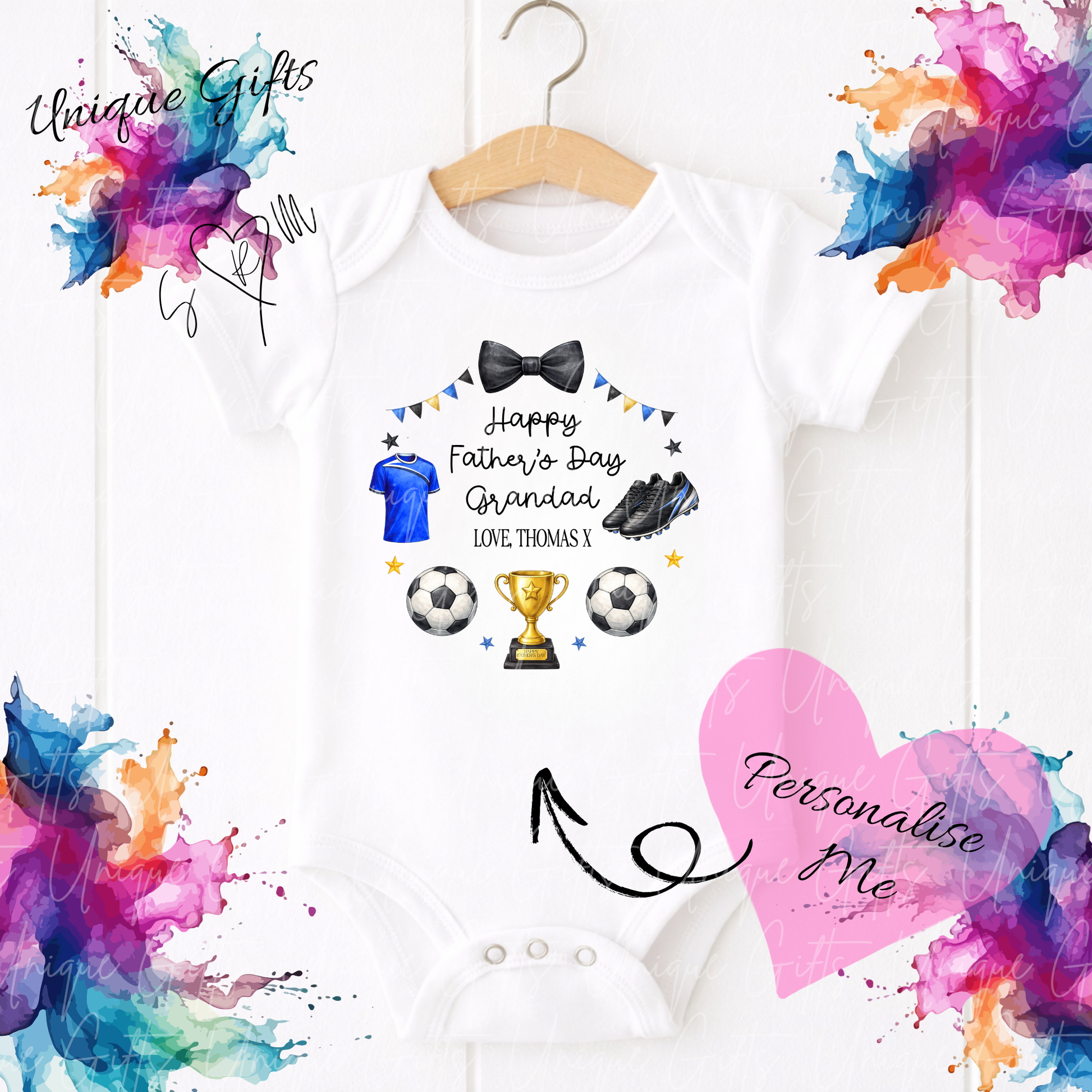 Football Dad or Grandad Baby Grow | Unique Gifts