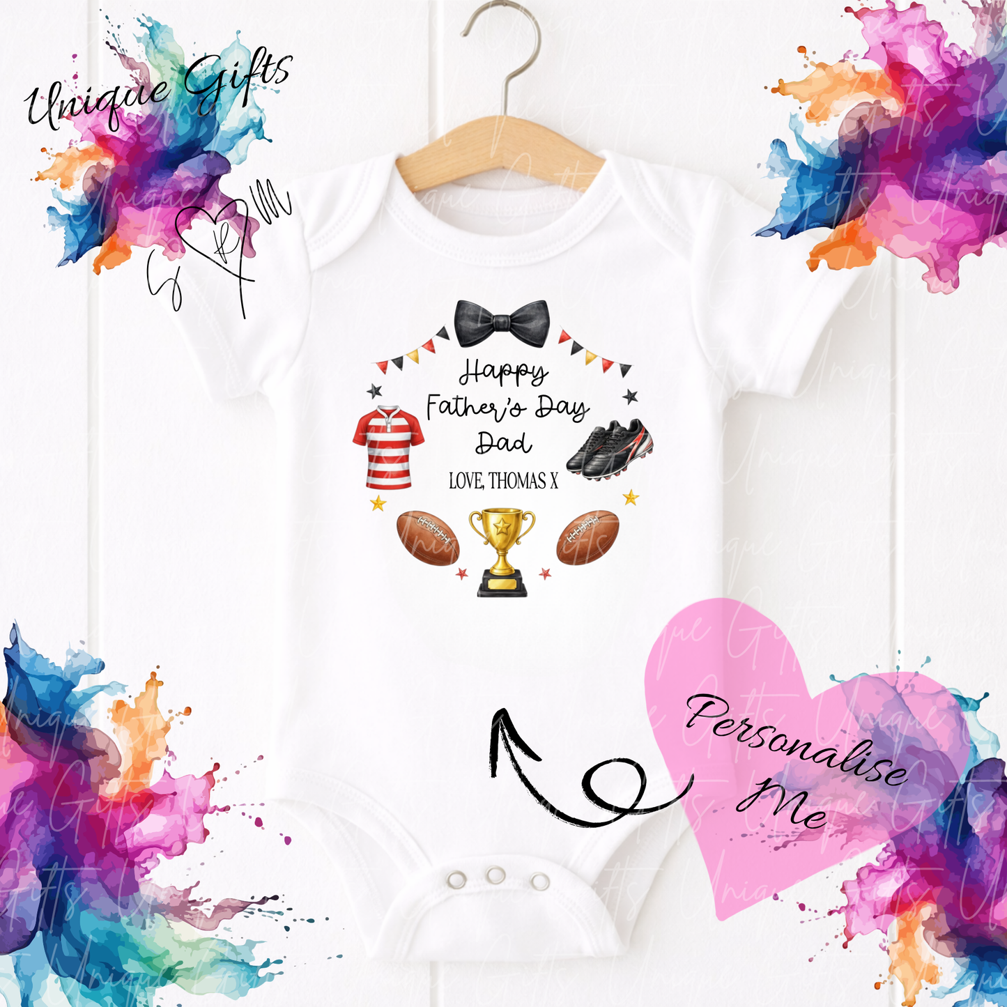 Rugby Dad or Grandad Baby Grow | Unique Gifts