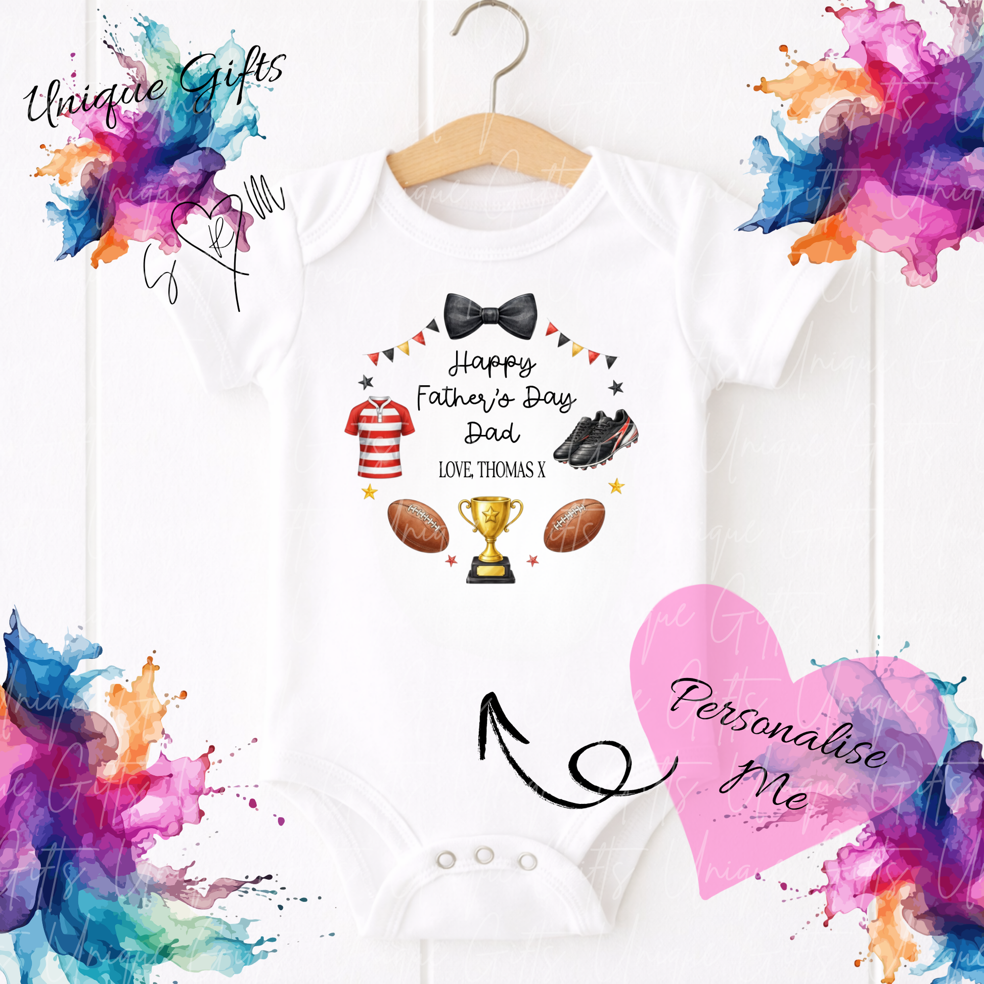 Rugby Dad or Grandad Baby Grow | Unique Gifts