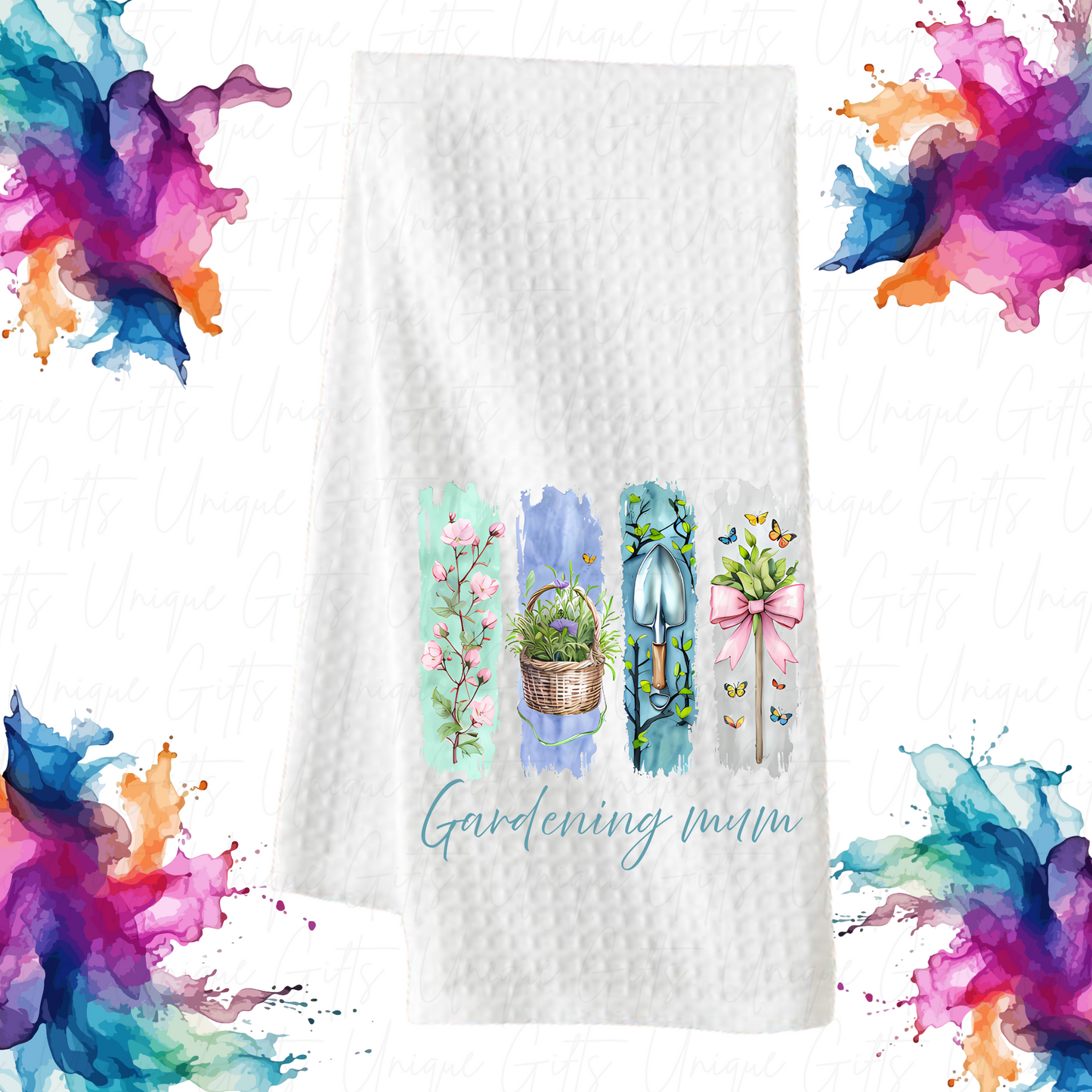 Gardening Mum Kitchen Tea Towel – Waffle Knit.