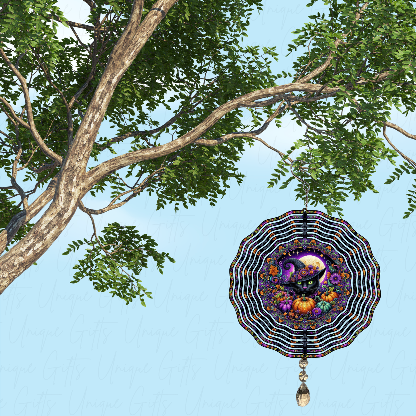 Wind Spinner Black Cat Design.