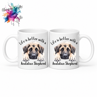 Anatolian Shepherd Coffee Mug | Life is Better with an Anatolian Shepherd – 11oz Ceramic