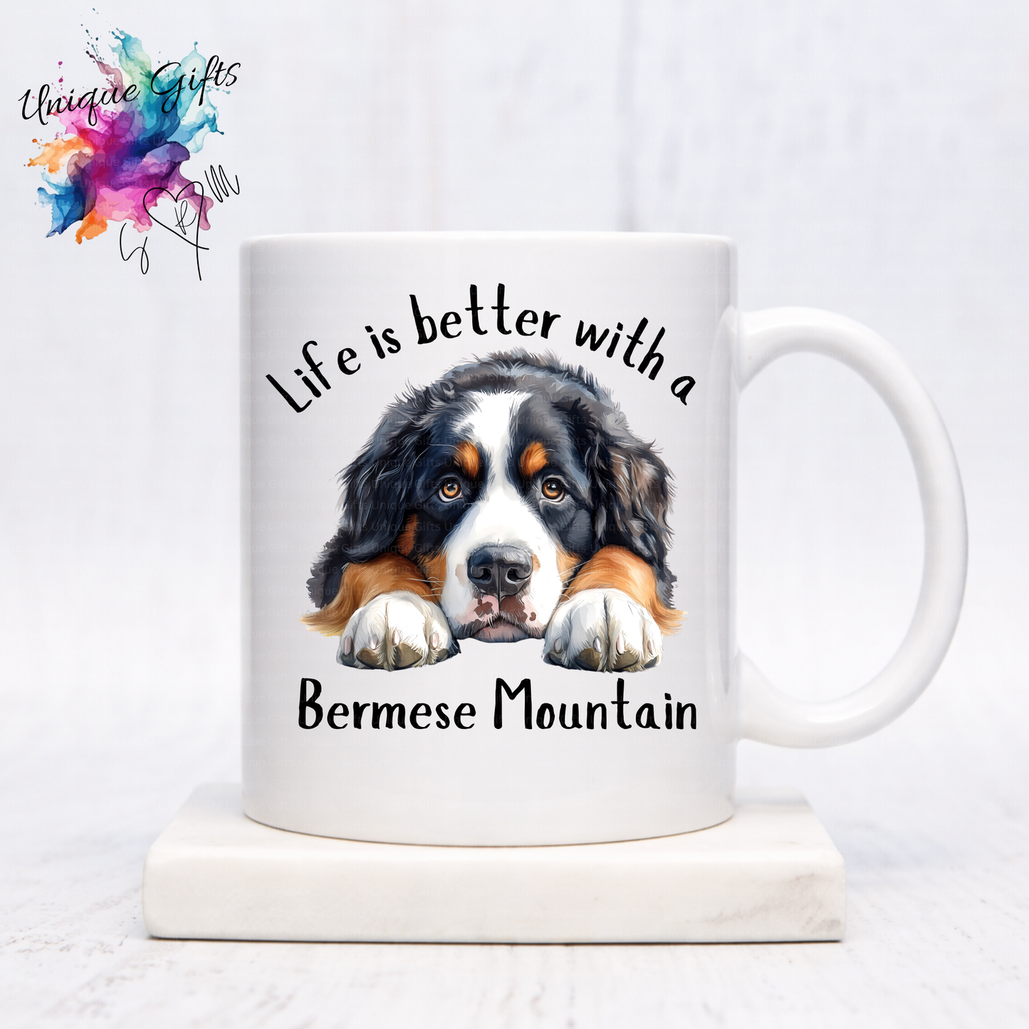 Bernese Mountain Dog Coffee Mug | Life is Better with a Bernese Mountain Dog – 11oz Ceramic
