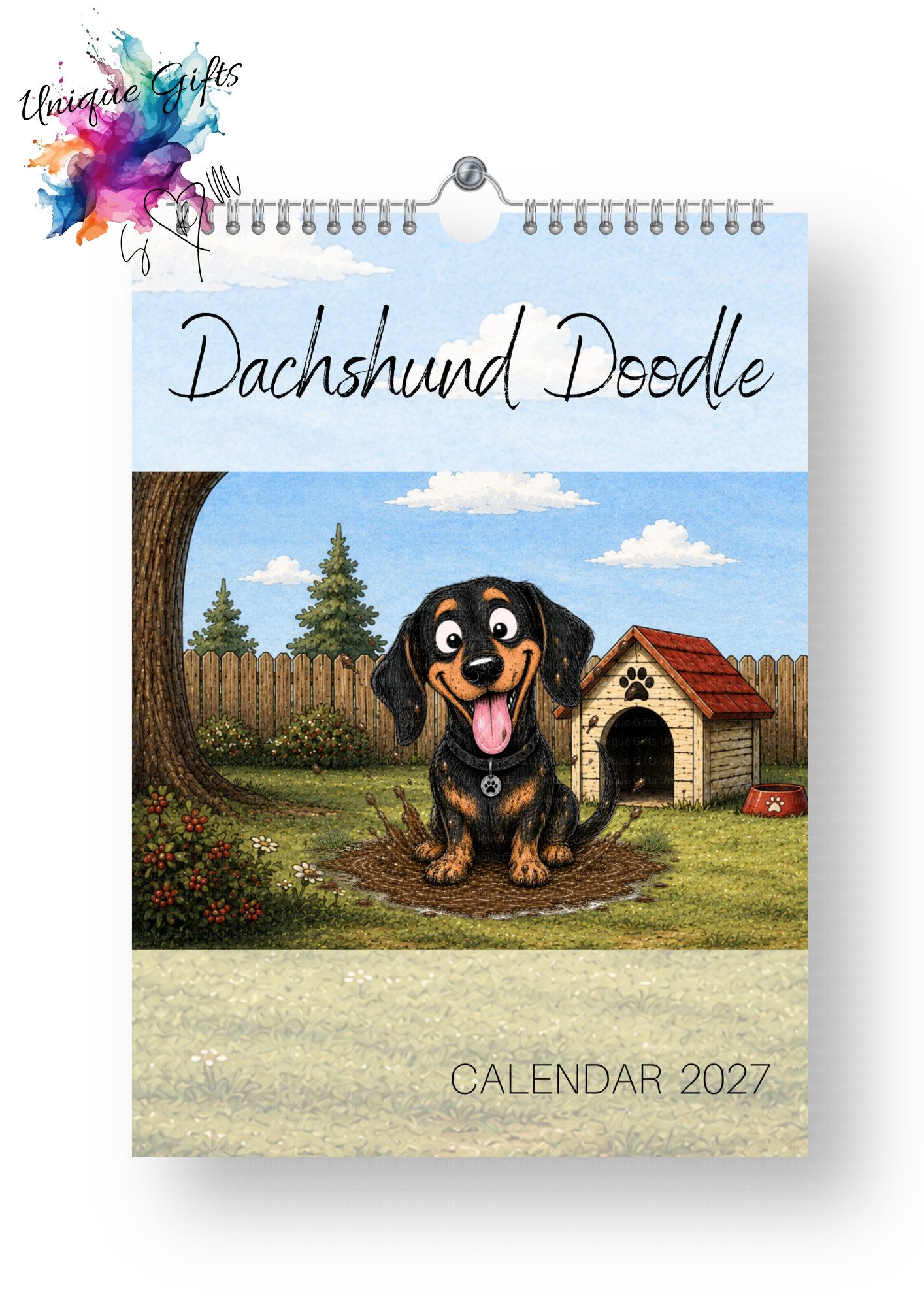 Dachshund Doodle Calendar 2027