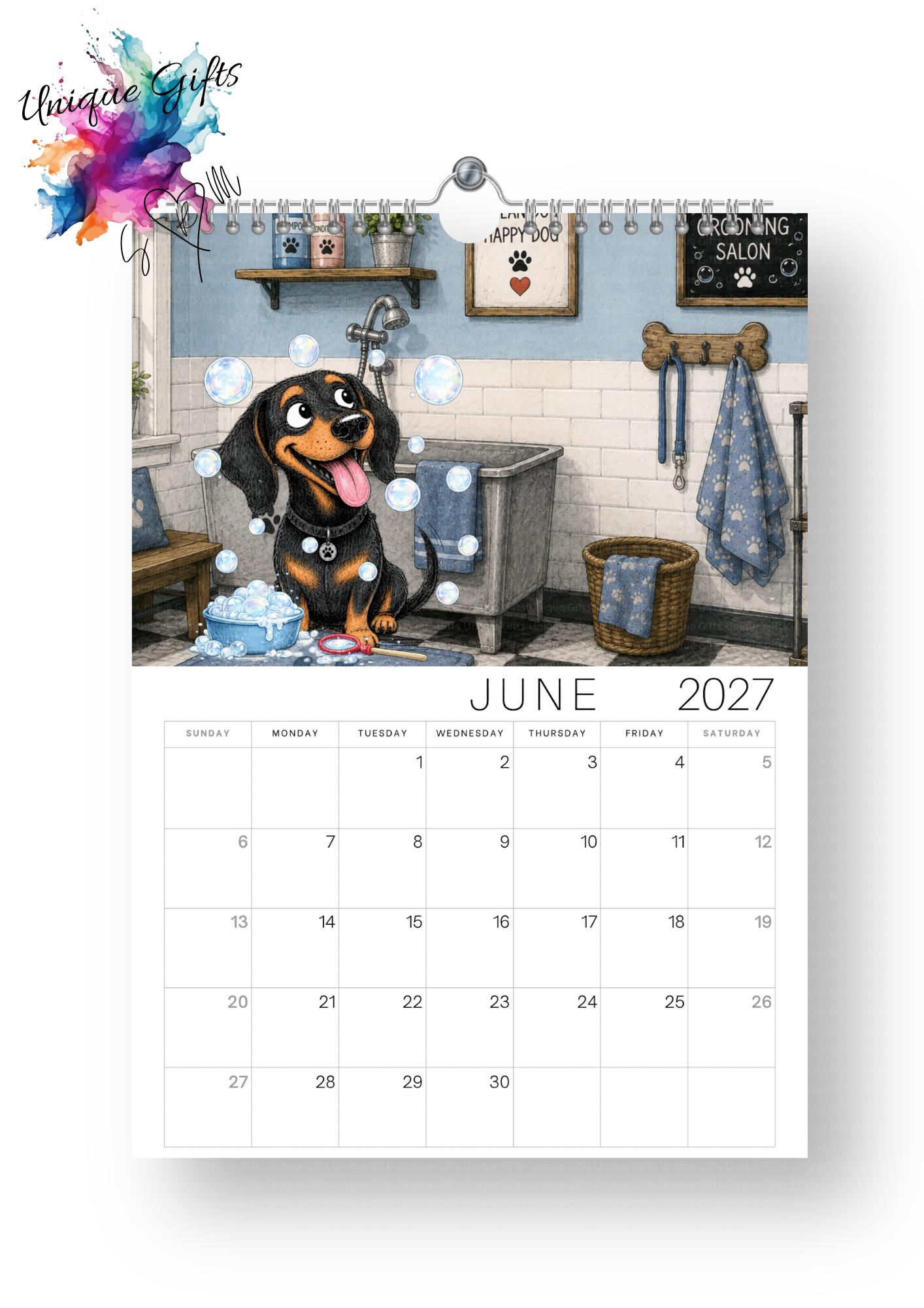 Dachshund Doodle Calendar 2027