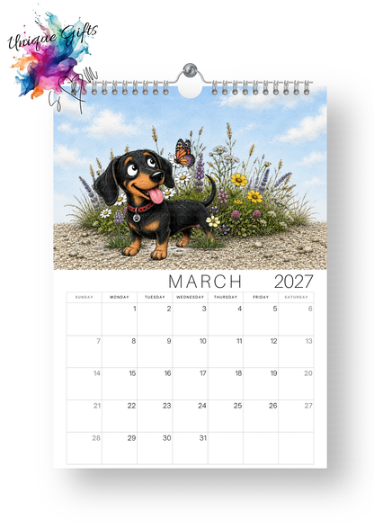 Dachshund Doodle Calendar 2027