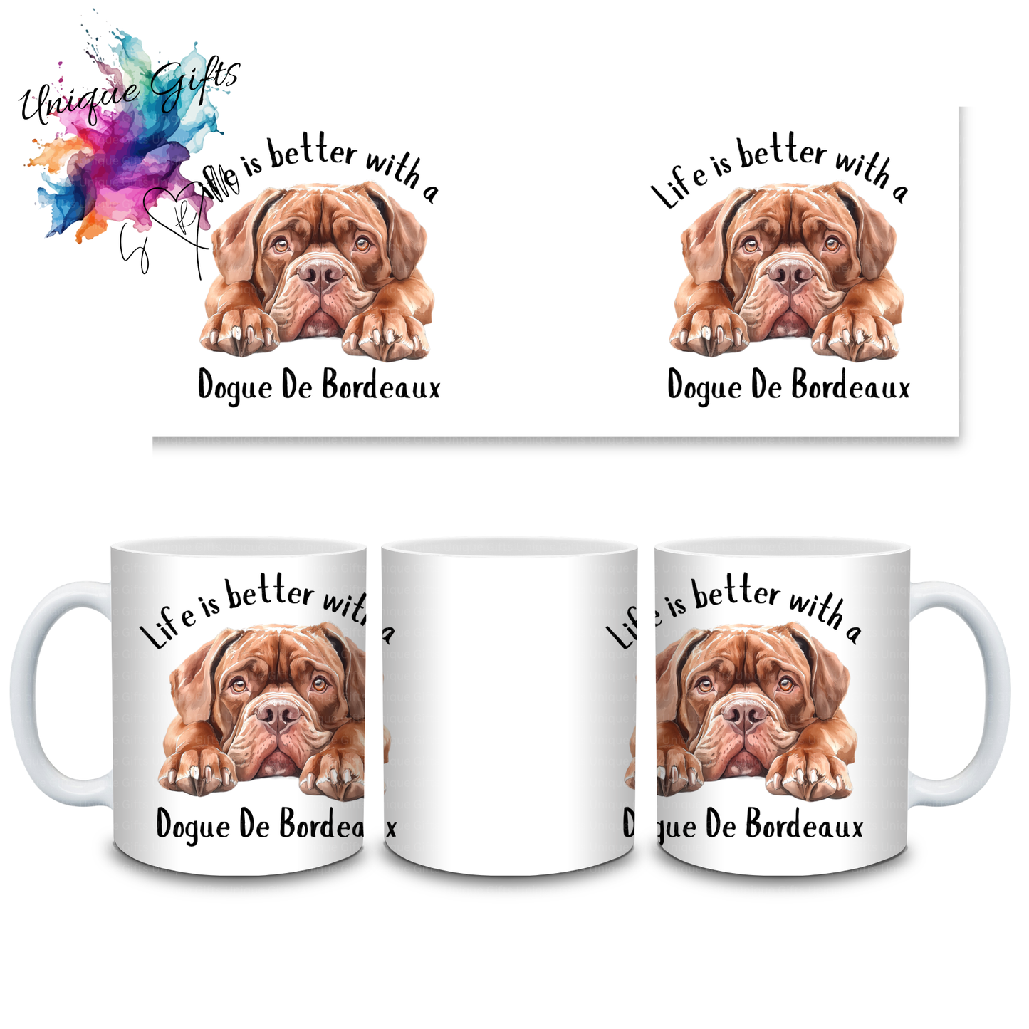 Dogue De Bordeaux Coffee Mug | Life is Better with a Dogue De Bordeaux – 11oz Ceramic