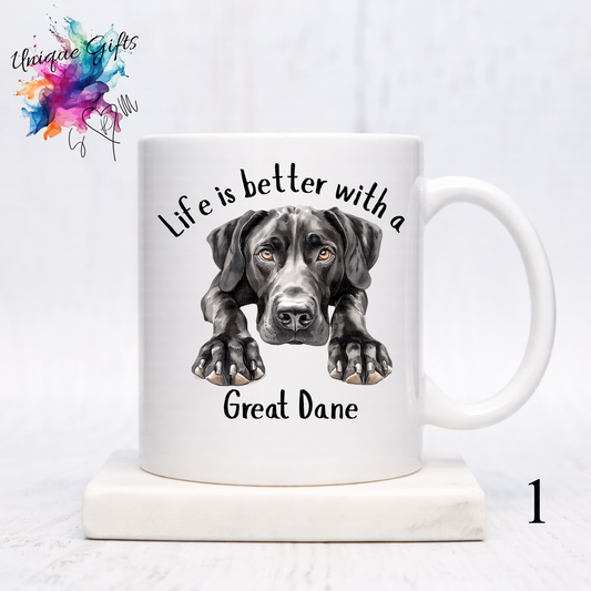 Great Dane Coffee Mug | Life is Better with a Great Dane – 11oz Ceramic