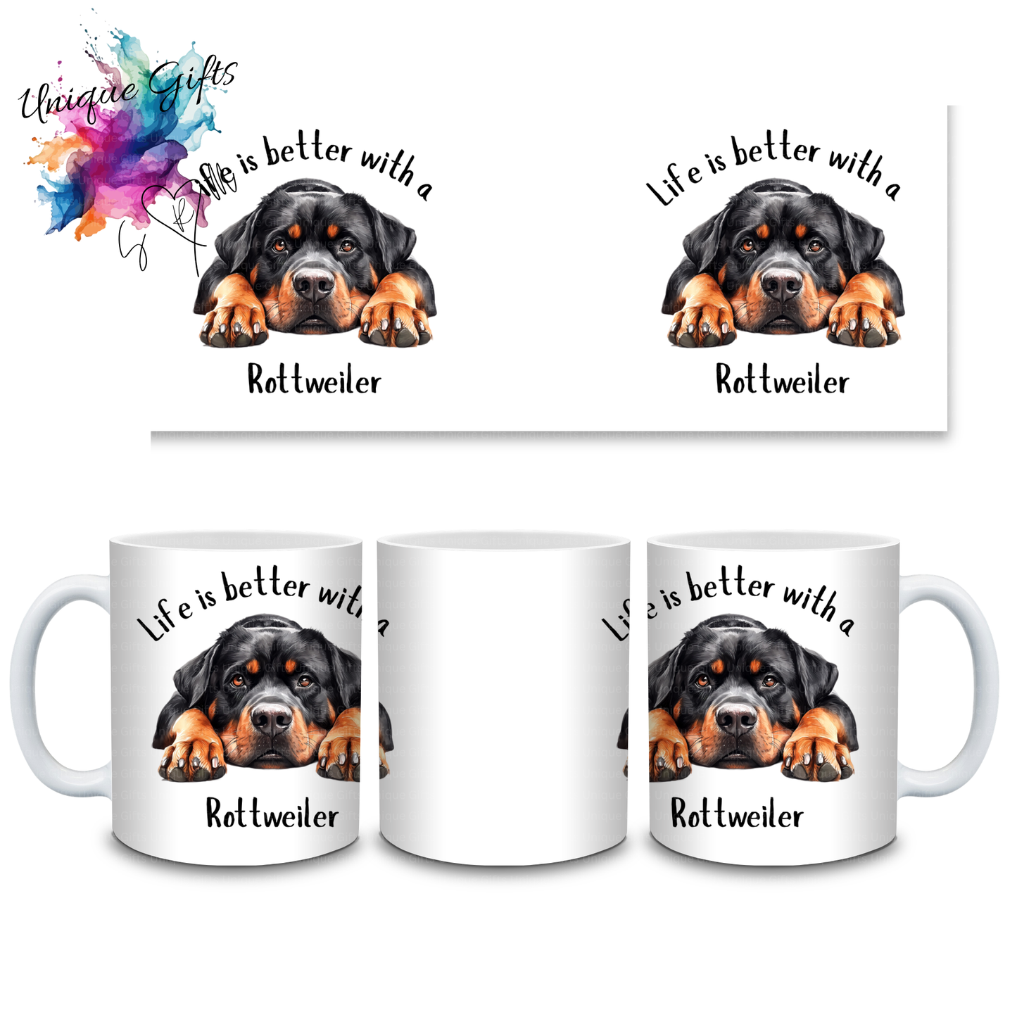 Rottweiler Coffee Mug | Life is Better with a Rottweiler – 11oz Ceramic