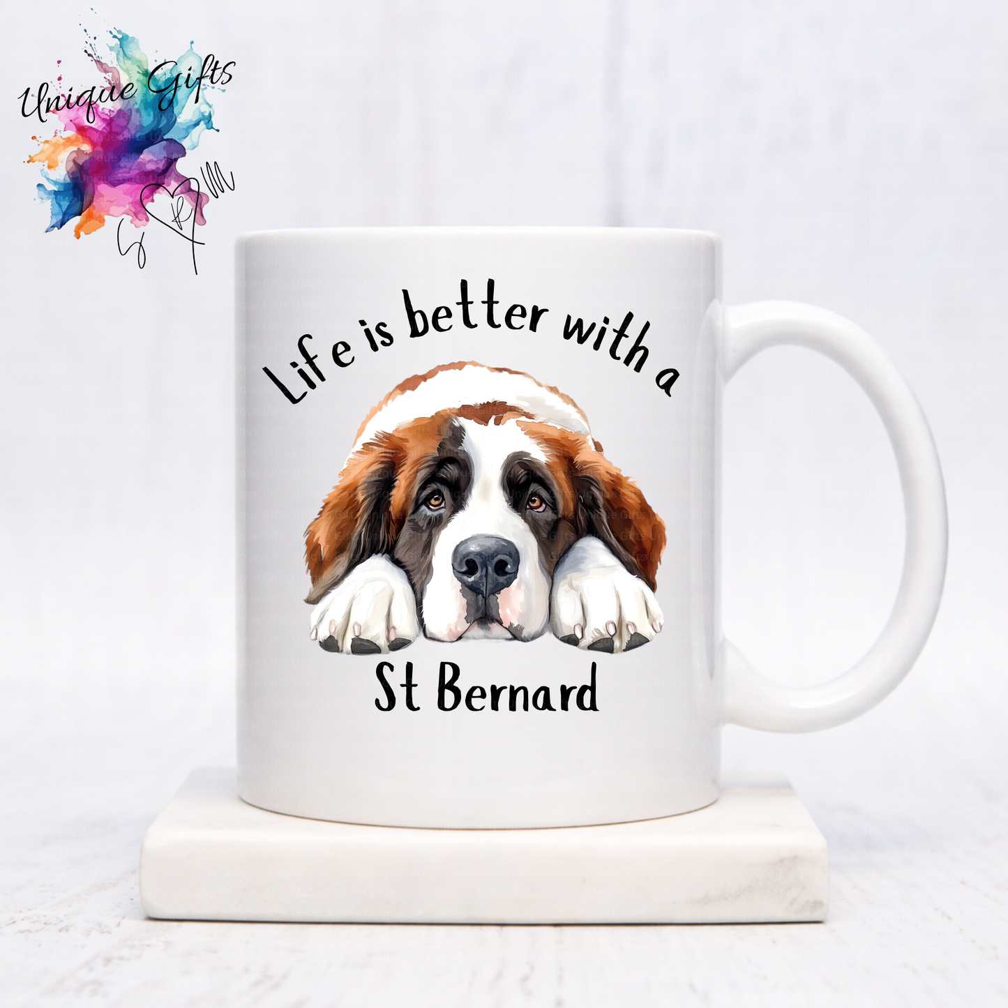 St Bernard Coffee Mug | Life is Better with a St Bernard – 11oz Ceramic