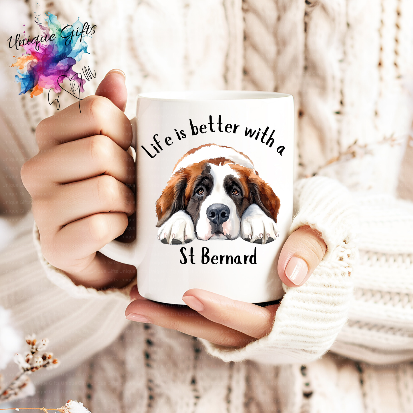 St Bernard Coffee Mug | Life is Better with a St Bernard – 11oz Ceramic