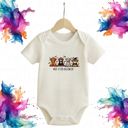 Halloween Baby Grow – Adorable MOO-D Highland Cow Costume Onesie