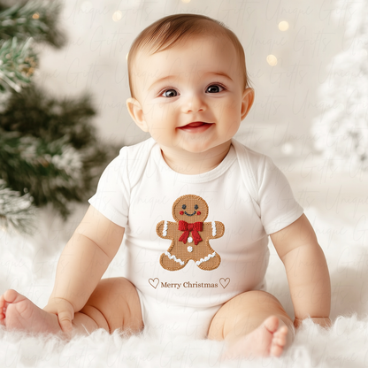 Christmas Baby Grow – Cute Red Gingerbread Man Design