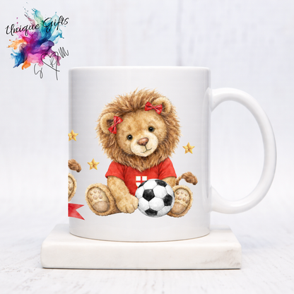 Personalised Lion Football 11oz Coffee Mug
