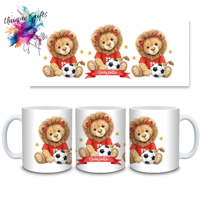 Personalised Lion Football 11oz Coffee Mug