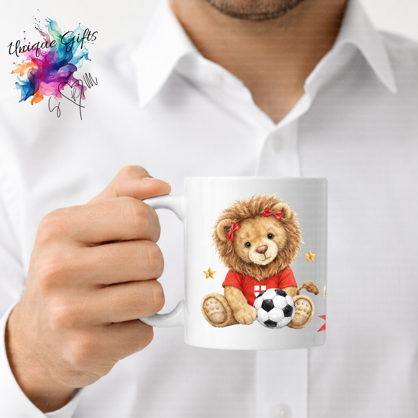 Personalised Lion Football 11oz Coffee Mug