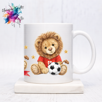 Personalised Lion Football 11oz Coffee Mug
