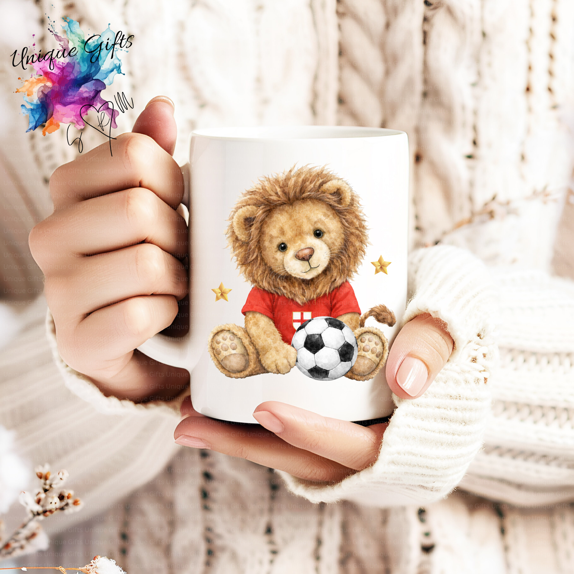Personalised Lion Football 11oz Coffee Mug